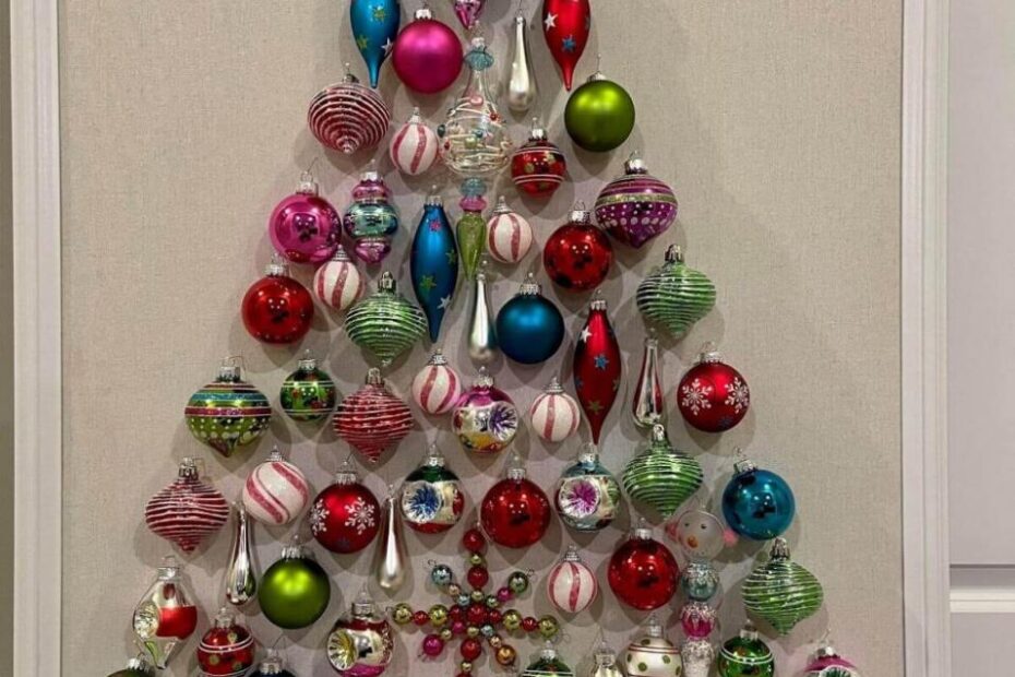 christmas wall decor amazon Bauble Tree Christmas Wall Art Jolly Festive