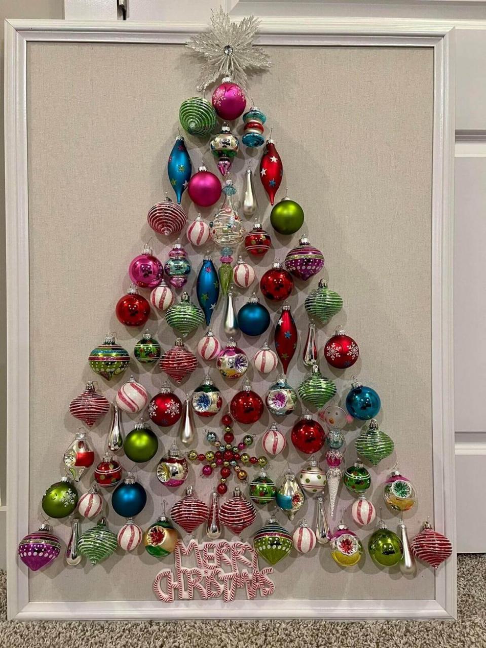 christmas wall decor amazon Bauble Tree Christmas Wall Art Jolly Festive