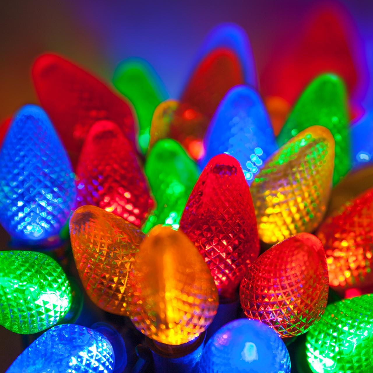 christmas decorations lights sale LED Christmas Lights 25 C7 Multi Color LED Christmas Lights, 8" Spacing