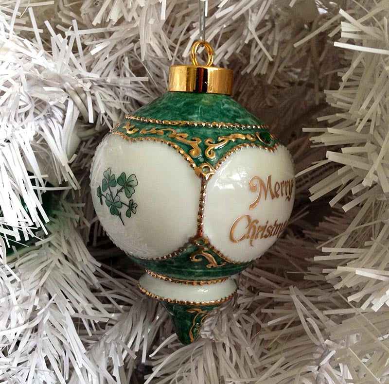 outdoor christmas decorations ireland sale Irish Christmas Ornament Merry Christmas with Shamrocks Ornament at