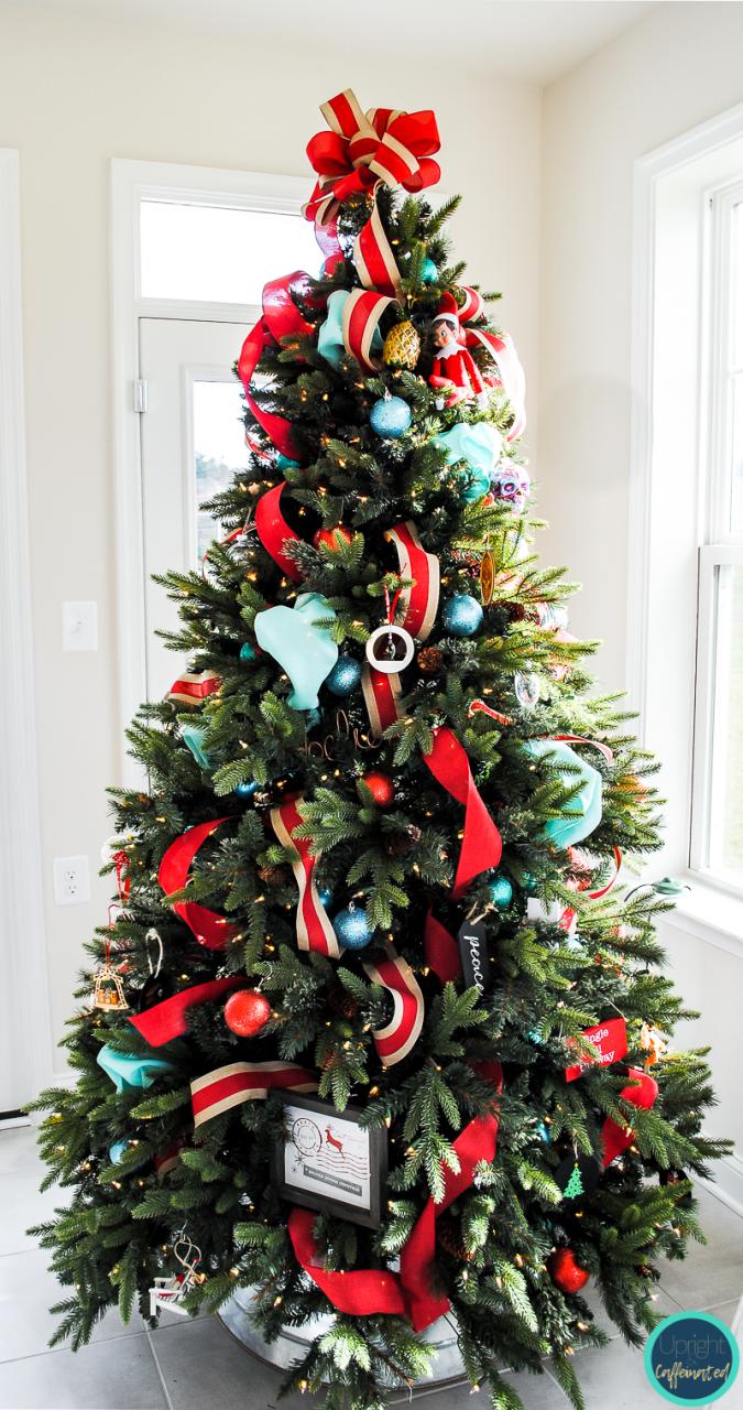 christmas tree decoration ideas using ribbon How To Put Ribbon on a Christmas Tree Upright and Caffeinated