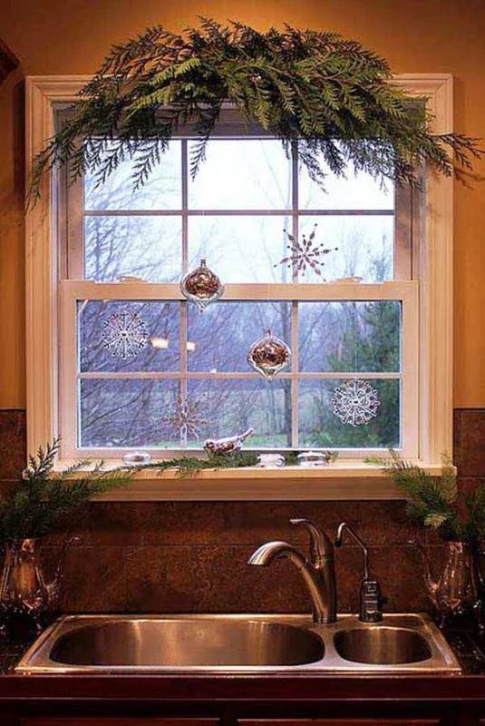 christmas decor kitchen window 25 Rustic Christmas Window Decorations Ideas Decoration Love