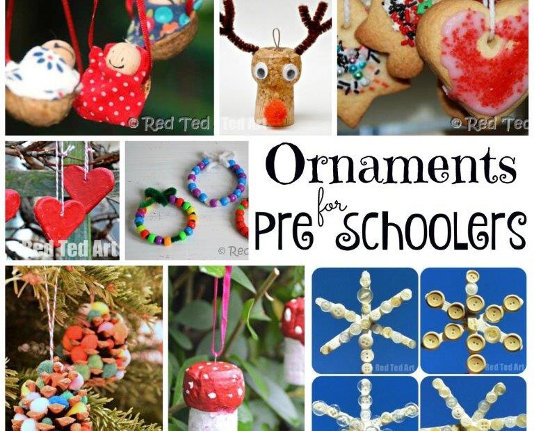 christmas decoration ideas for early years Christmas Ornaments for Preschoolers and Young Kids Red Ted Art's Blog