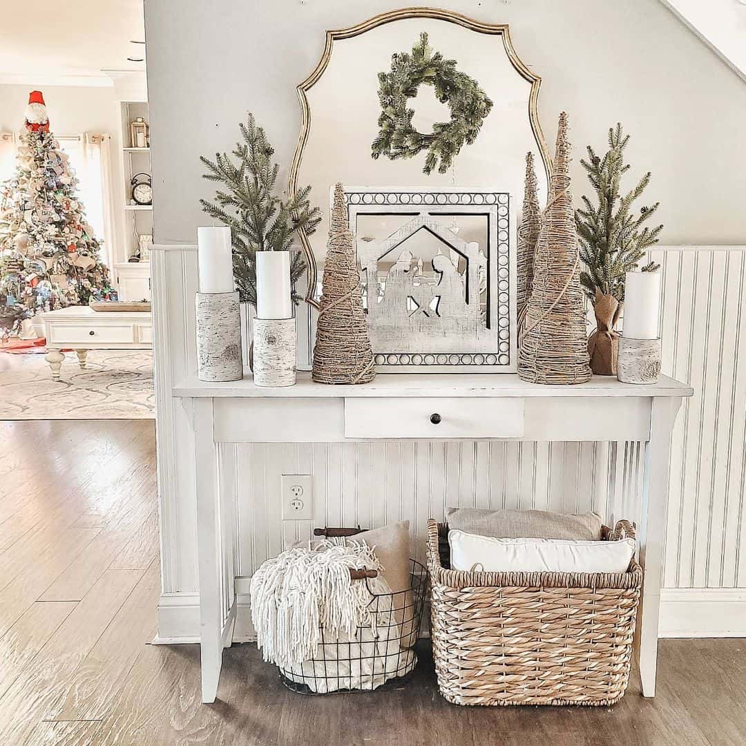 christmas decor for entryway table Christmas Table Décor for an Entryway Soul & Lane