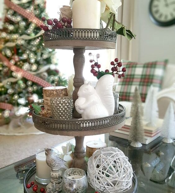 christmas decor tray ideas Christmas Decor Ideas How to Style a Tiered Tray Home Stories A to Z