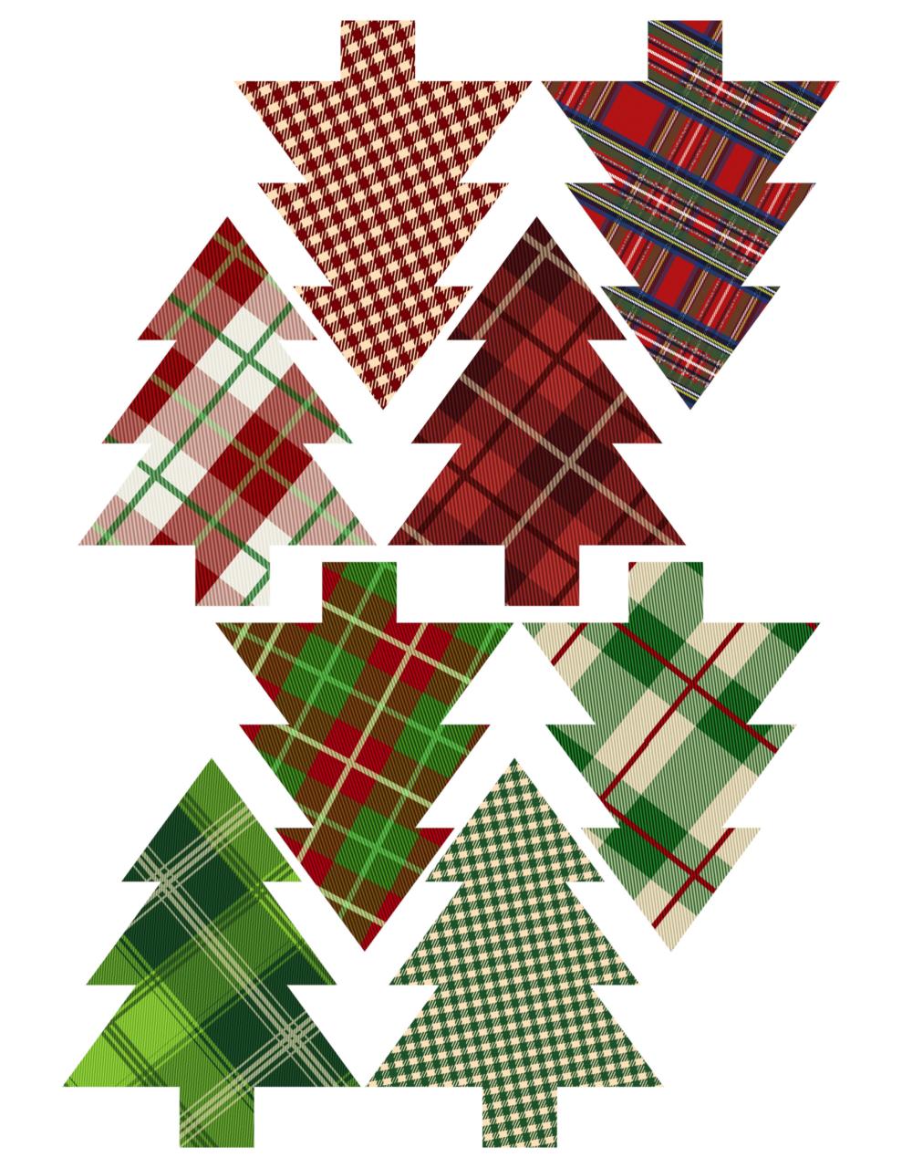 where can i get free christmas decorations Plaid Christmas Tree Ornaments Printable Paper Trail Design