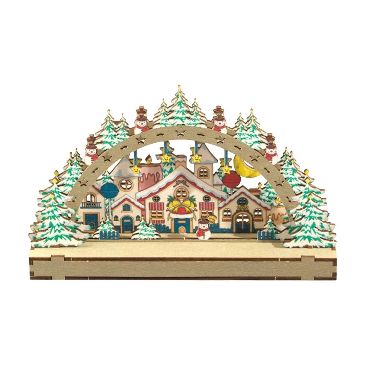 decorating christmas villages ideas Christmas Wooden Decorations Christmas Village Shopping Mall Window