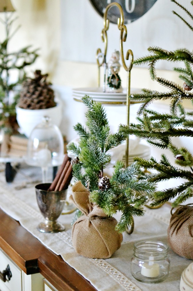 christmas decor for buffet table Winter Buffet Table in the Dining Room