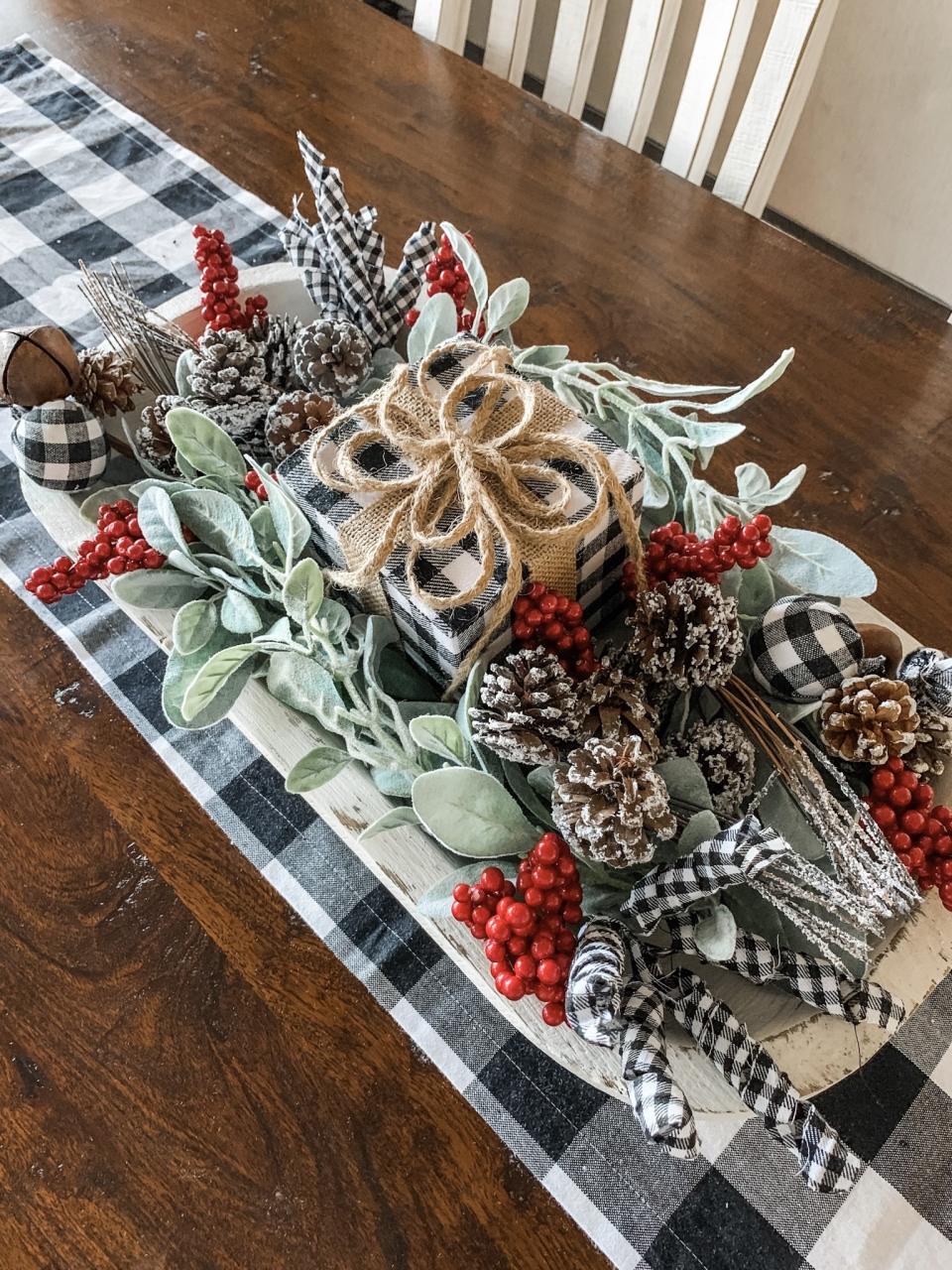 dough bowl christmas decor ideas Christmas centerpiece idea using a dough bowl for a festive look