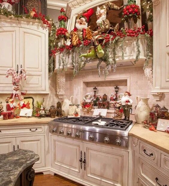 christmas decor on kitchen cabinets 21 Impressive Christmas Kitchen Decor Ideas Feed Inspiration