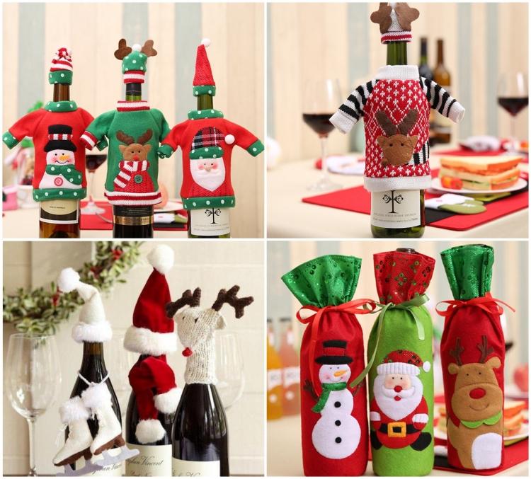 wine bottle decor christmas Christmas wine bottle decorating ideas beautiful accent on the table