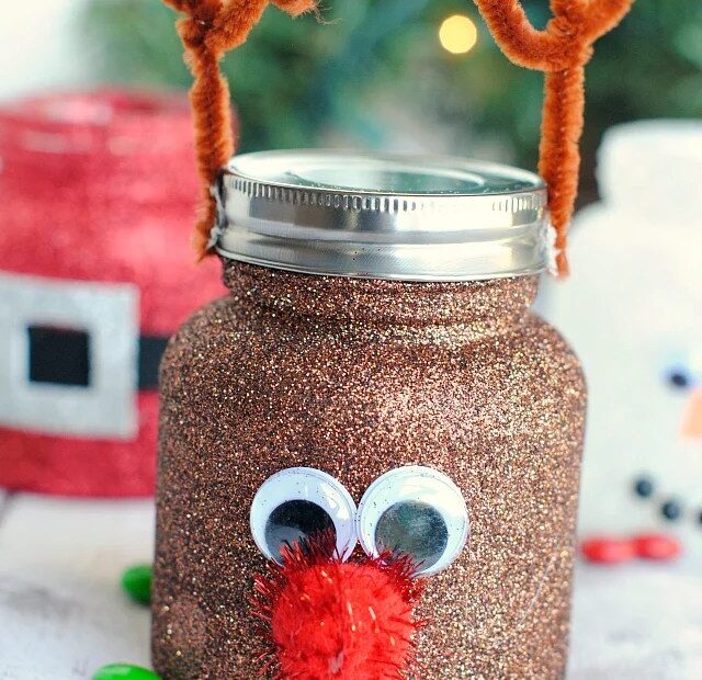 christmas jam jar decoration ideas Christmas Treat JarsCute Mason Jar Crafts for Kids Crazy Little Projects