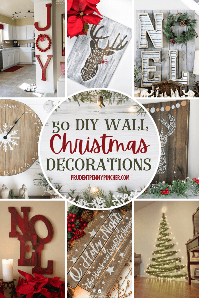 christmas diy wall decor 50 DIY Christmas Wall Decor Ideas Prudent Penny Pincher