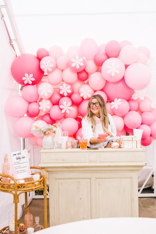 pink christmas party decor Dreaming of a Pink Christmas Birthday Party Inspired By This