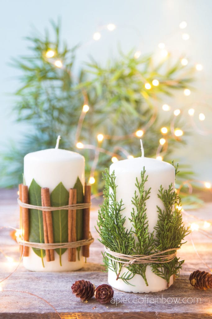 christmas candle table decor DIY Christmas Candles 3 Easy Decorations! A Piece Of Rainbow