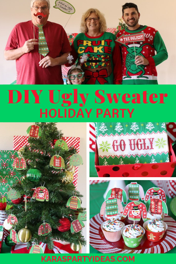 ugly christmas sweater party decor Kara's Party Ideas DIY Ugly Sweater Holiday Party Kara's Party Ideas