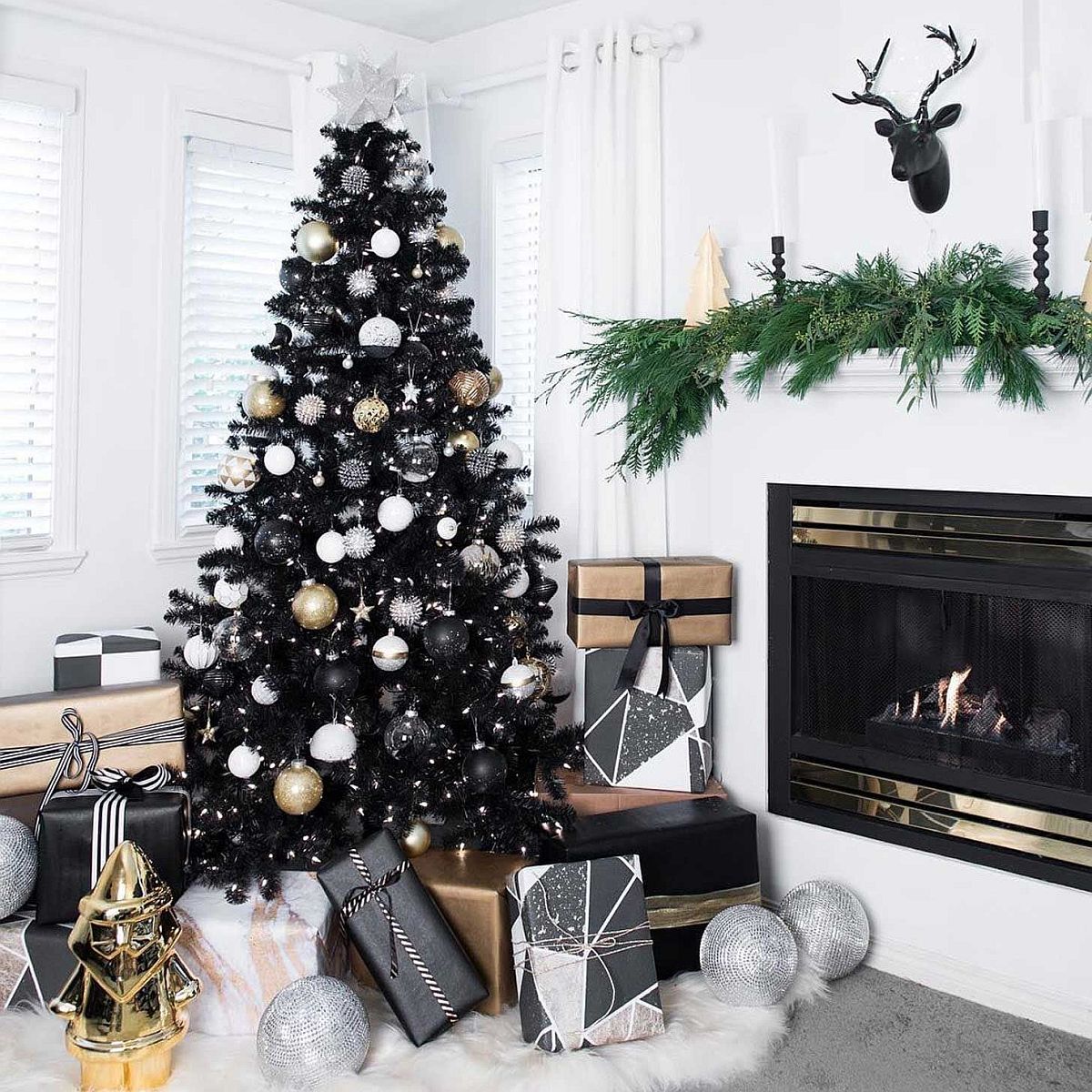 black decor for christmas tree Black is the New Festive Black Christmas Trees Steal the Spotlight