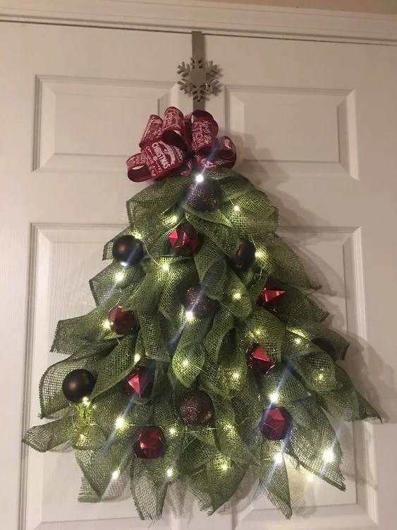 christmas tree decor with mesh DIY Deco Mesh Tree Wreath DIY Cuteness