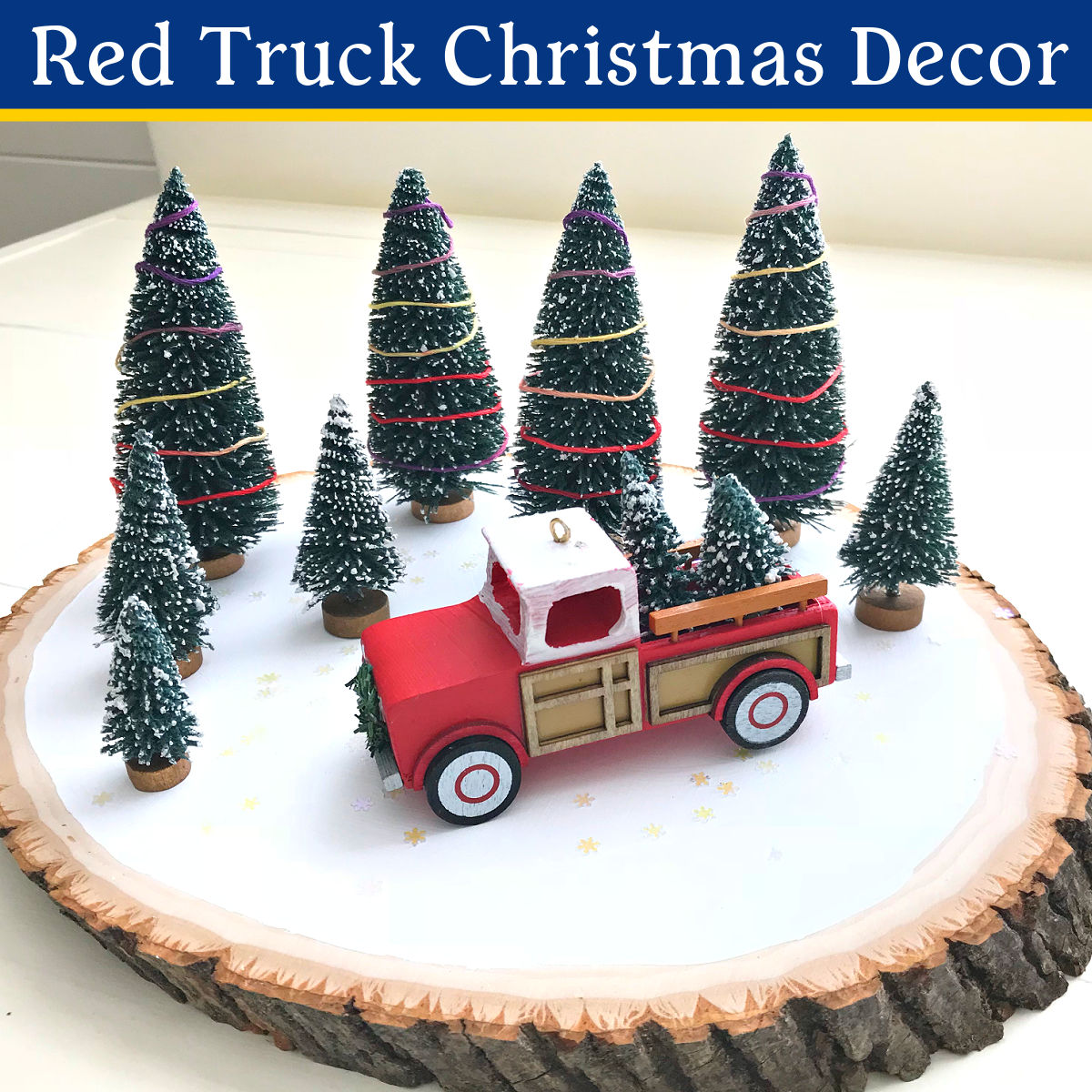 diy red truck christmas decor I LOVE This Easy DIY Red Truck Christmas Décor Idea! Abbotts At Home