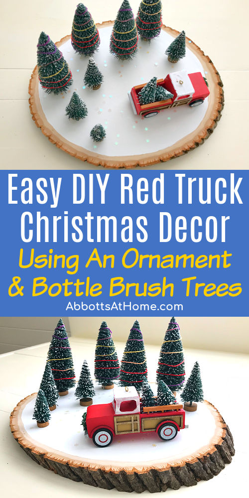 diy red truck christmas decor I LOVE This Easy DIY Red Truck Christmas Décor Idea! Abbotts At Home