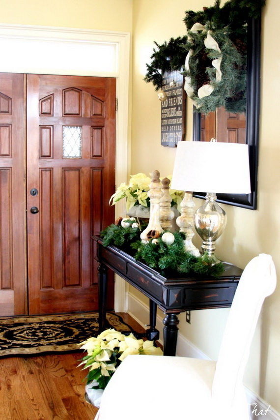 christmas entryway decor ideas 50 Fresh Festive Christmas Entryway Decorating Ideas family holiday