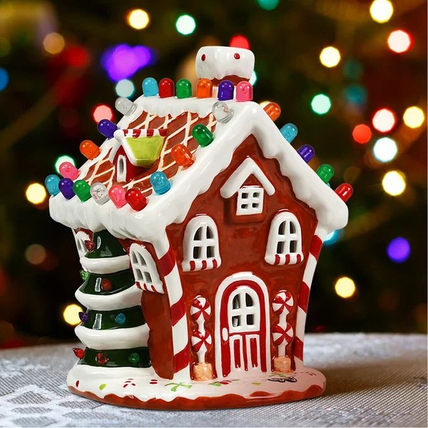 holiday aisle christmas decor The Holiday Aisle® HandPainted Ceramic Christmas House with 44 Lights