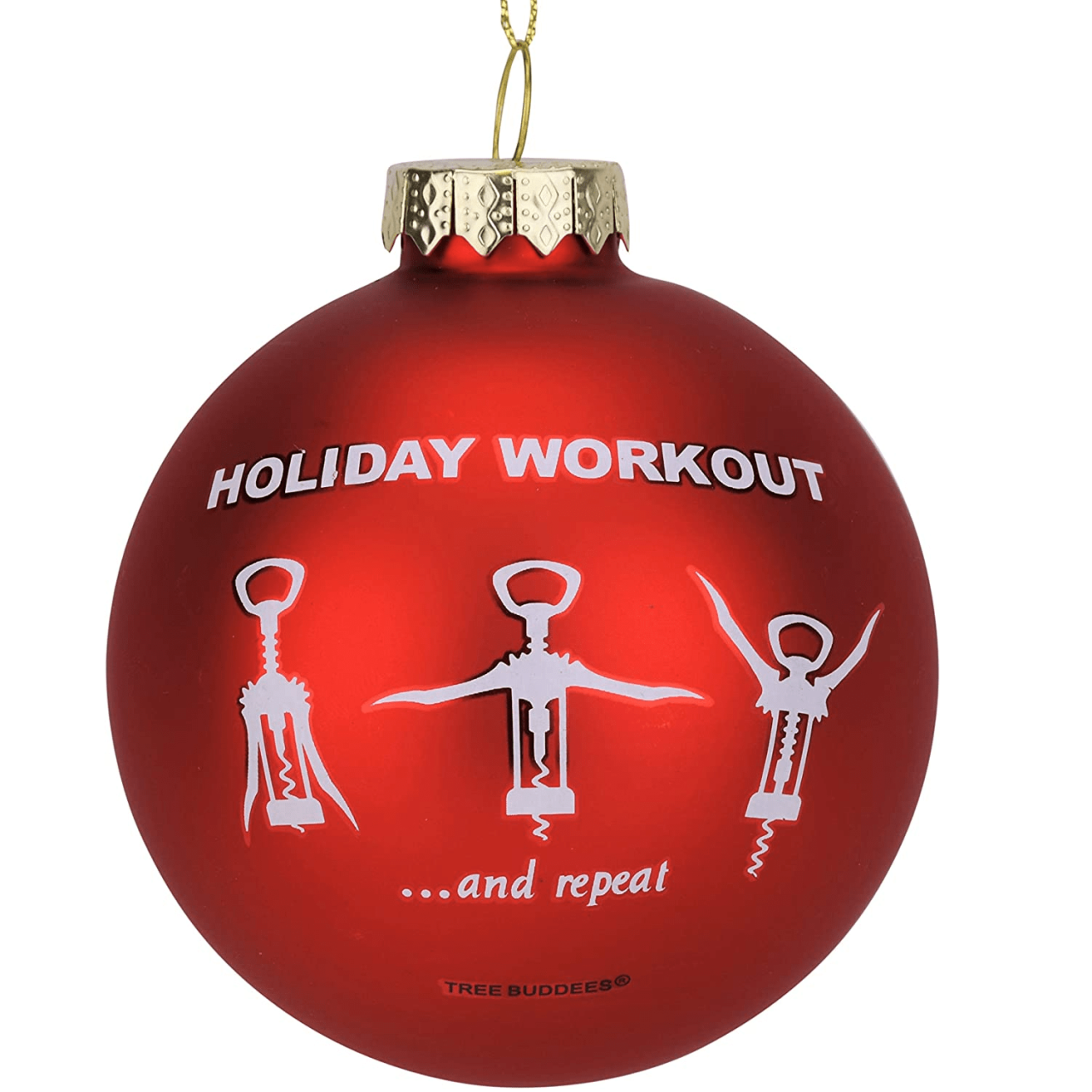 christmas ornaments exercise theme Holiday Workout Glass Ball Ornament RetroFestive.ca