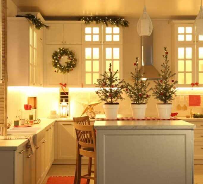 christmas decor ideas for kitchen cabinets How to Decorate Kitchen for Christmas