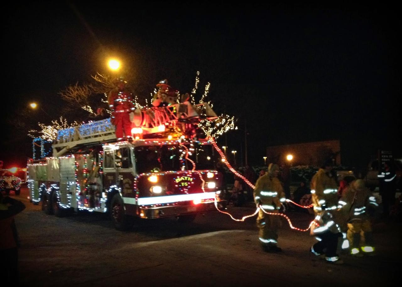 christmas fire truck decor fire truck with christmas lights