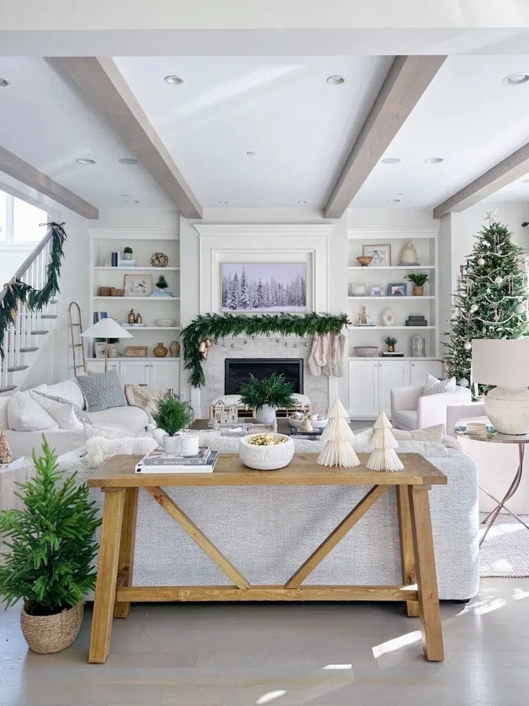 console table christmas decor ideas How to Decorate a Console Table for Christmas Life On Cedar Lane