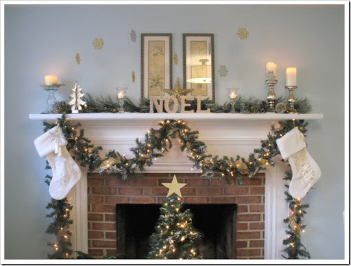 gold christmas mantel decor It's a Horvath's Life A Silver and Gold Christmas Mantel