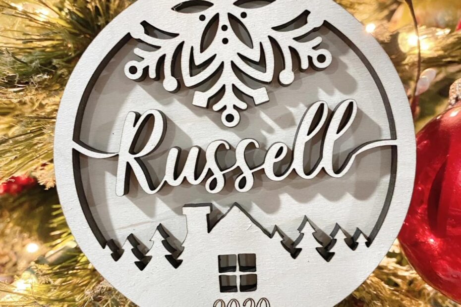 christmas ornament name ideas Custom Name Wood Laser Cut Christmas Ornament Personalized Sawdust