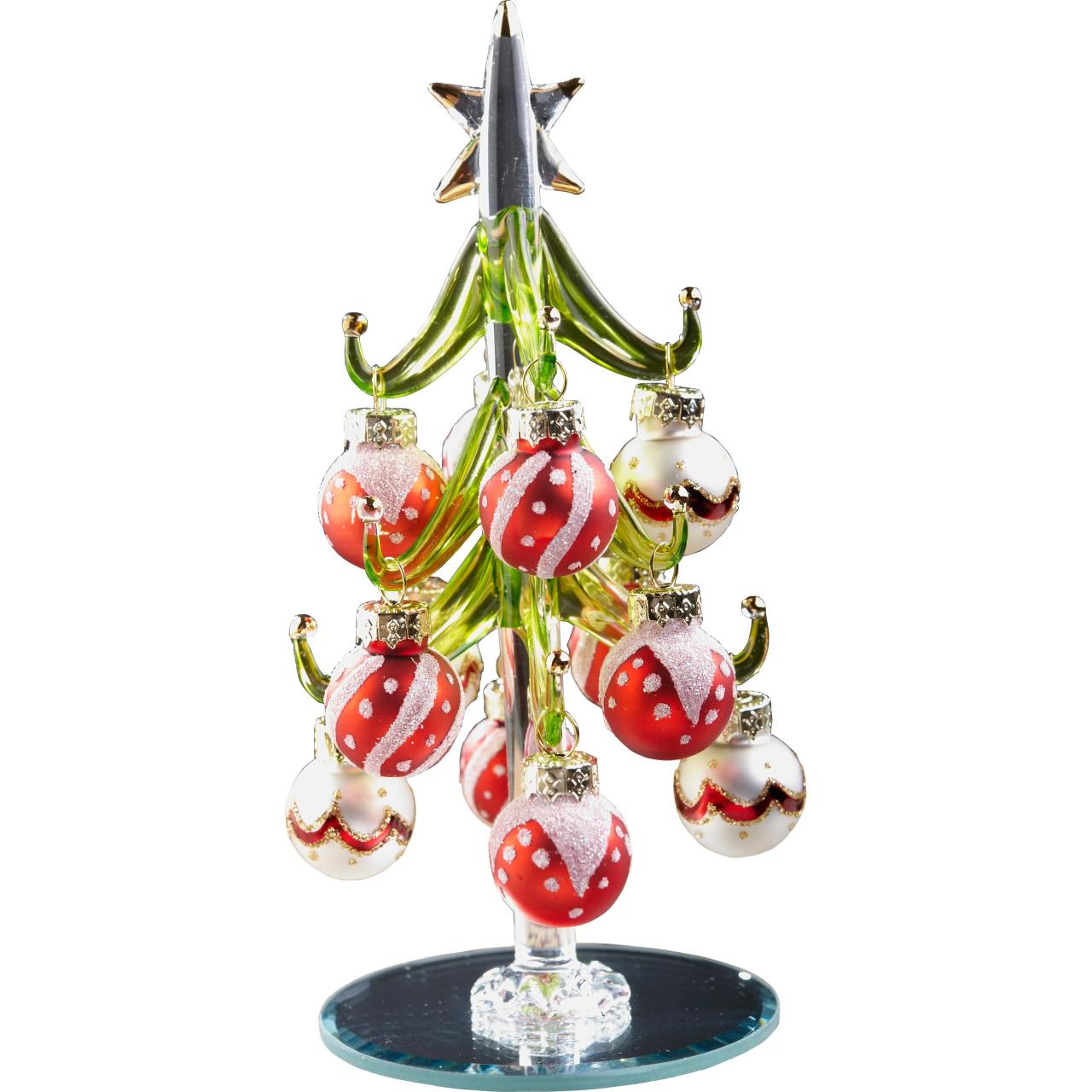 glass tree christmas decor Glass Christmas Tree with Ornament Balls Wayfair