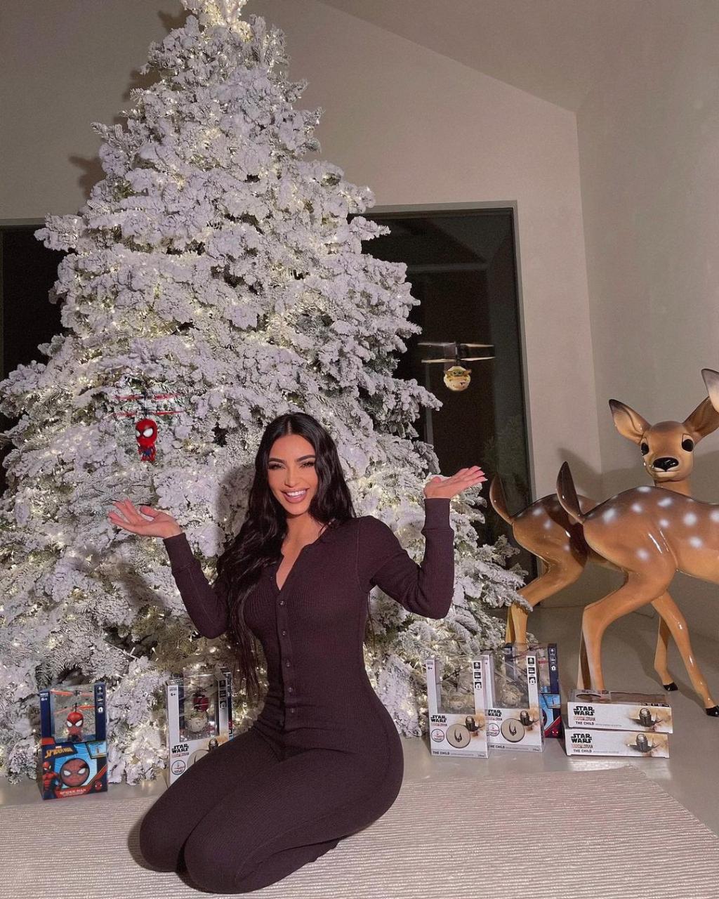 kim kardashian christmas decorations outdoor 2024 Kim Kardashian's daughter North, 8, shows off Christmas decorations