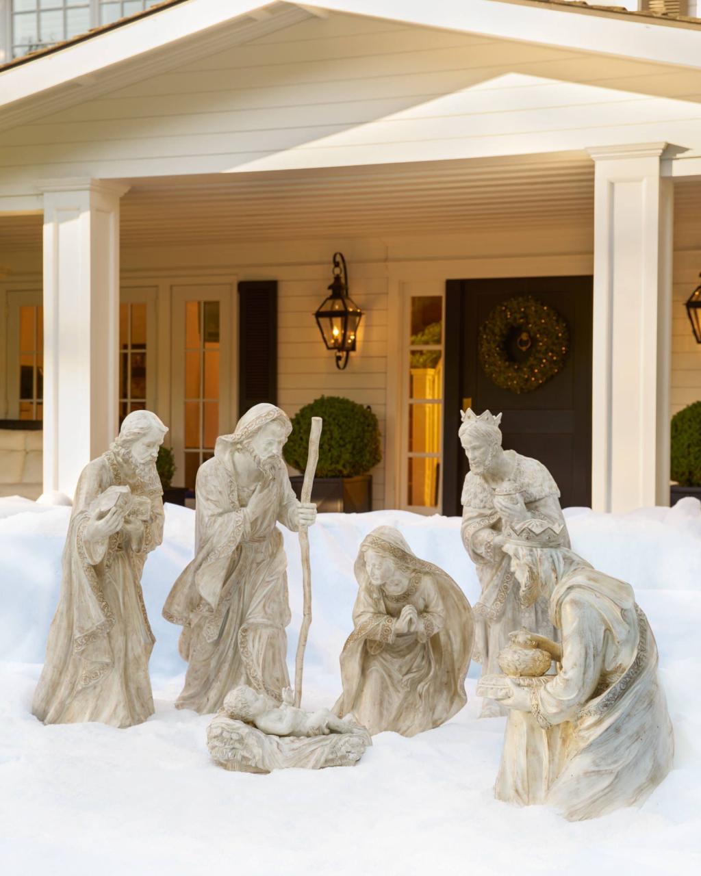 christmas outdoor decorations nativity scene Outdoor Nativity Set Balsam Hill