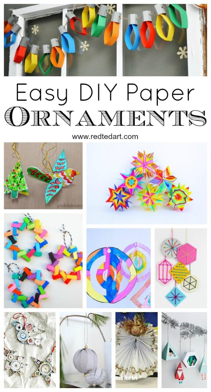 christmas decoration ideas using paper Paper Christmas Ornament DIY Ideas Red Ted Art Kids Crafts