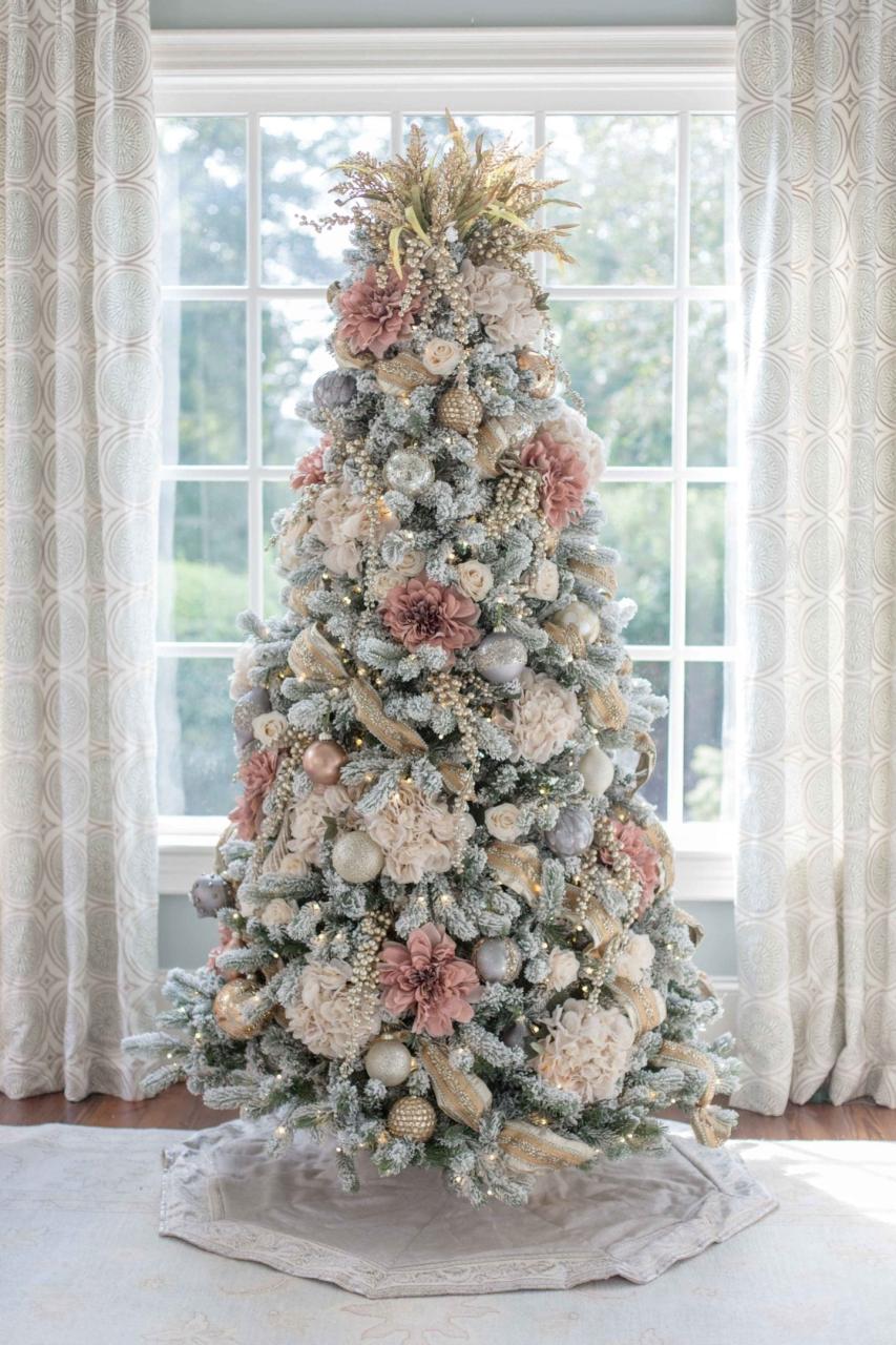 christmas tree decor flowers 4 Ways to Decorate Your Tree Using Christmas Tree Flowers! BlueGrayGal