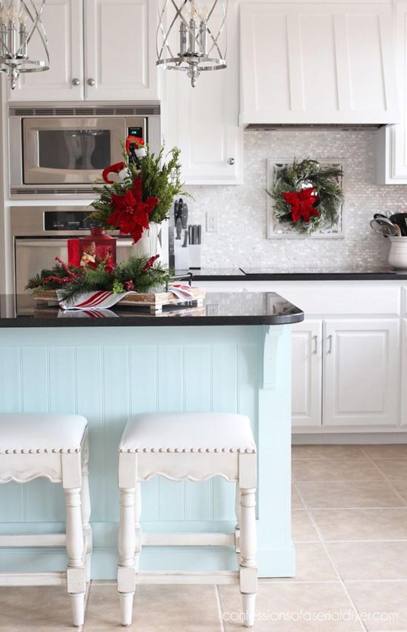 christmas decorating ideas kitchen island 31 Popular Christmas Decor Ideas For Kitchen Island HMDCRTN