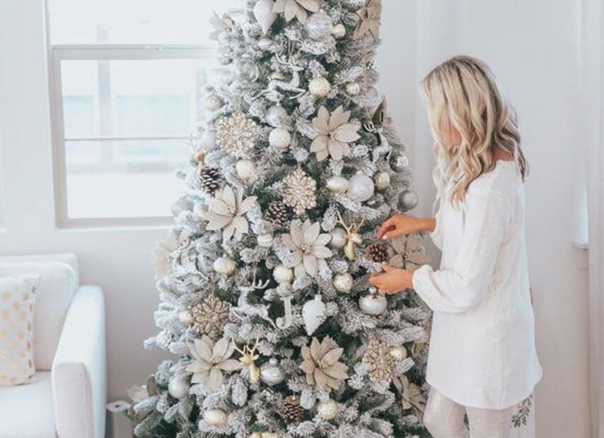 how to decor a white christmas tree 48 Stunning White Christmas Tree Ideas To Decorate Your Interior