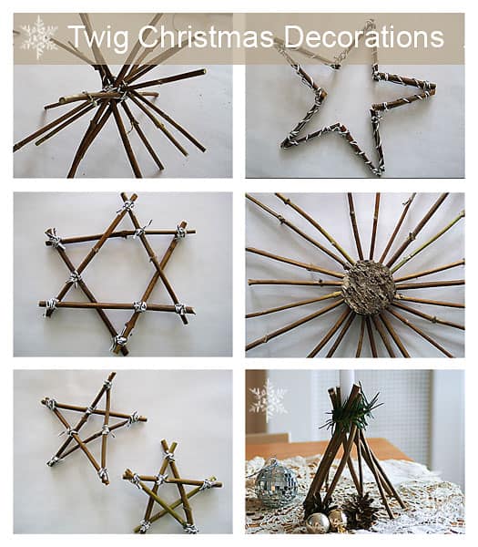 christmas tree twigs decor Make your own Twig Christmas Decorations