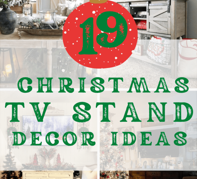 christmas decor under tv 19 Christmas Décor Ideas for TV Stands to Watch Holiday Movies in Style