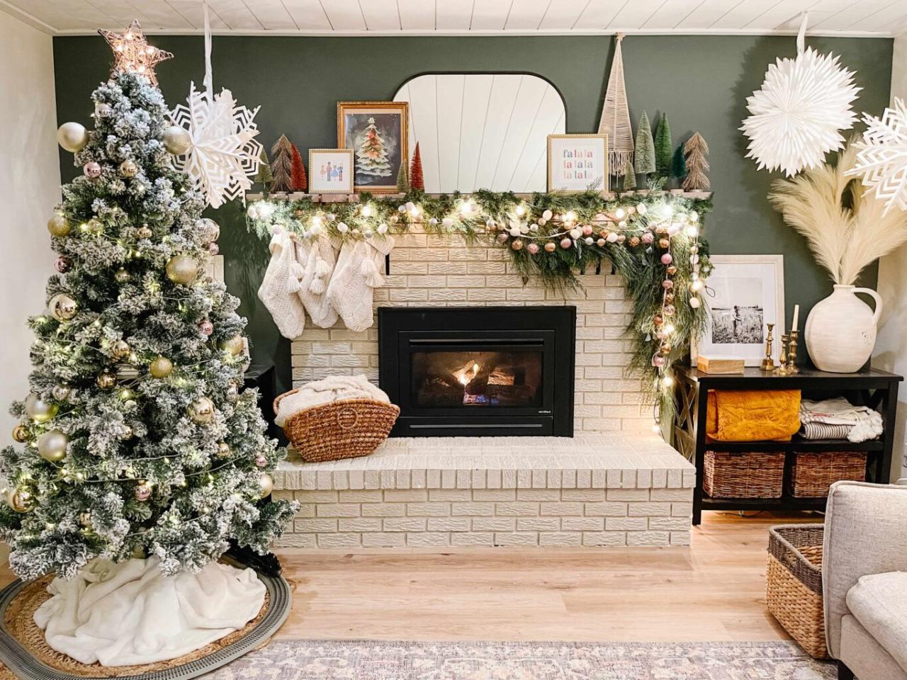 christmas fireplace wall decor Whimsical Holiday Fireplace Decor Ideas Sprucing Up Mamahood