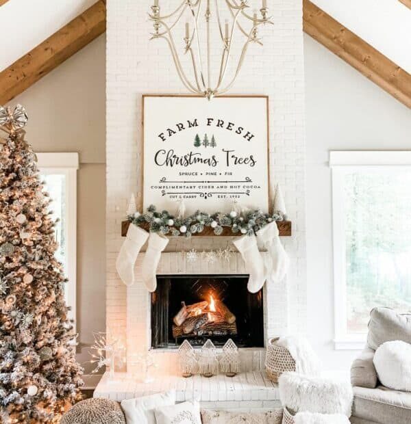 christmas decor for brick fireplace 35 Festive Christmas Fireplace Ideas That Will Delight