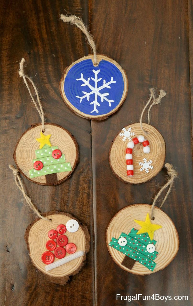 christmas ornament ideas kids How to Make Adorable Wood Slice Christmas Ornaments Frugal Fun For