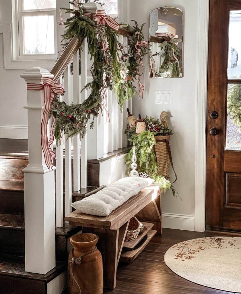 christmas decor for entryway table 30 Entryway Christmas Décor Ideas to You Home