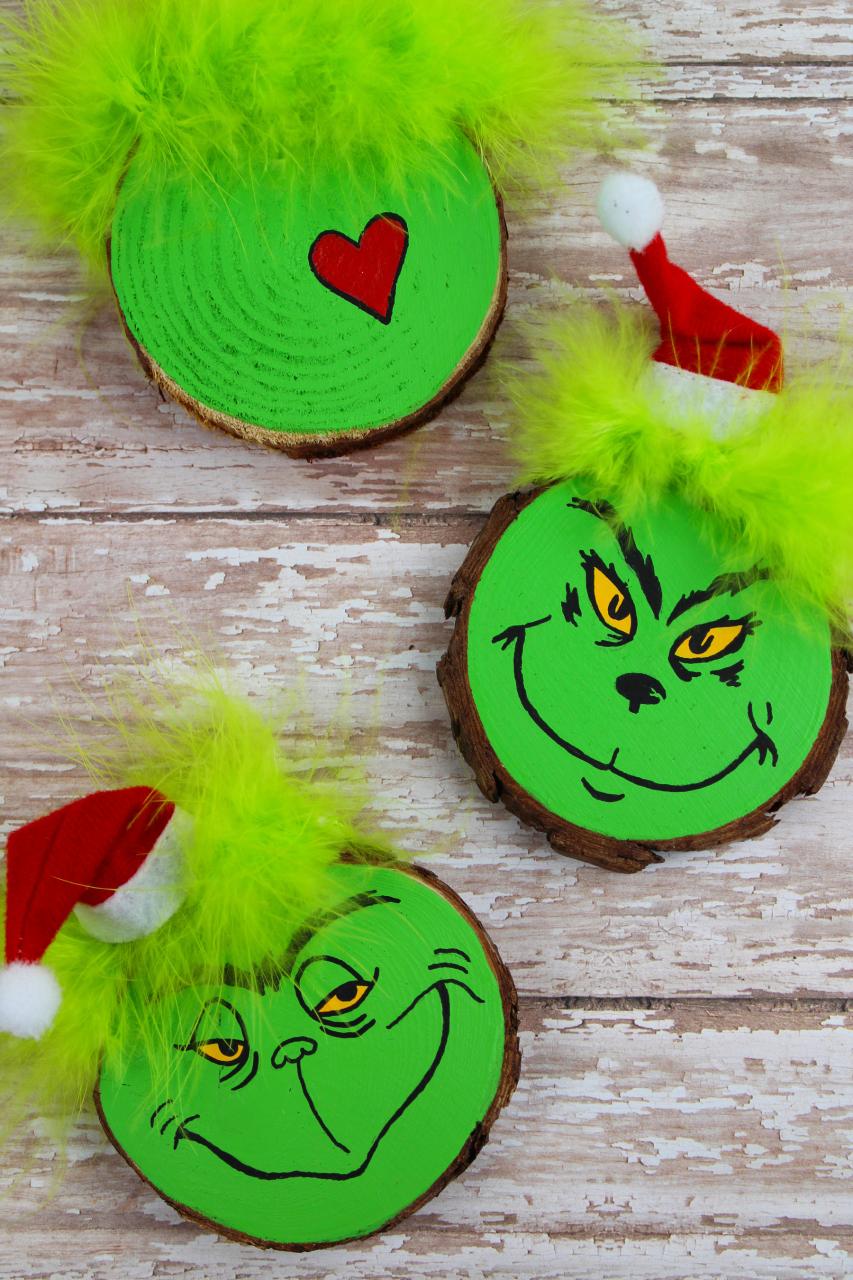 grinch christmas decor ideas Grinch Ornament Diy