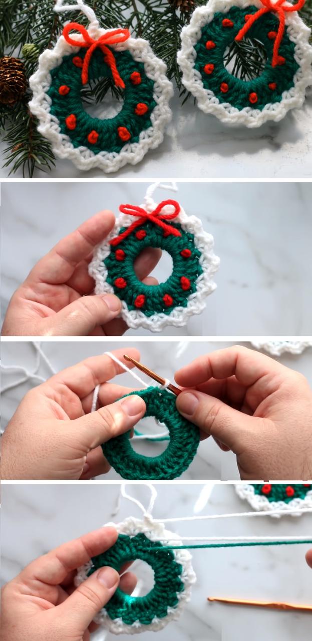 christmas decor crochet ideas Crochet Christmas Wreath Easy Tutorial Design Peak