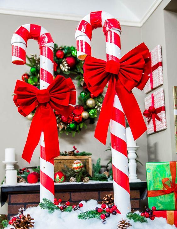 christmas decoration ideas with candy canes 53 Fun Candy Cane Christmas Décor Ideas For Your Home DigsDigs