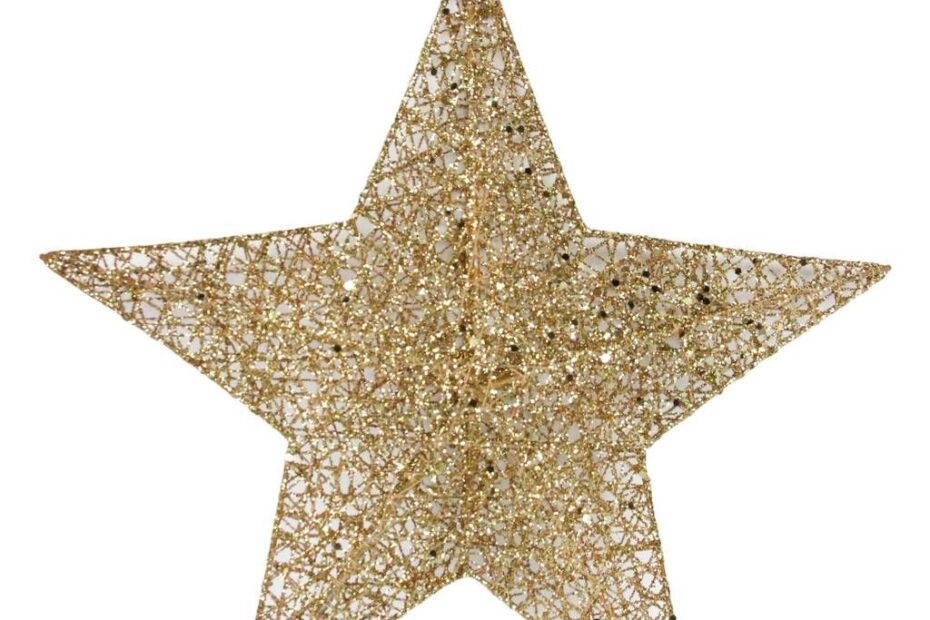 christmas decor ideas star Gold Star Hanging Christmas Decoration By The Christmas Home