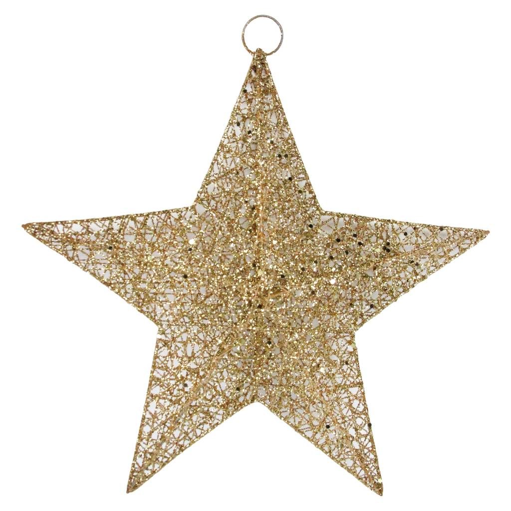 christmas decor ideas star Gold Star Hanging Christmas Decoration By The Christmas Home